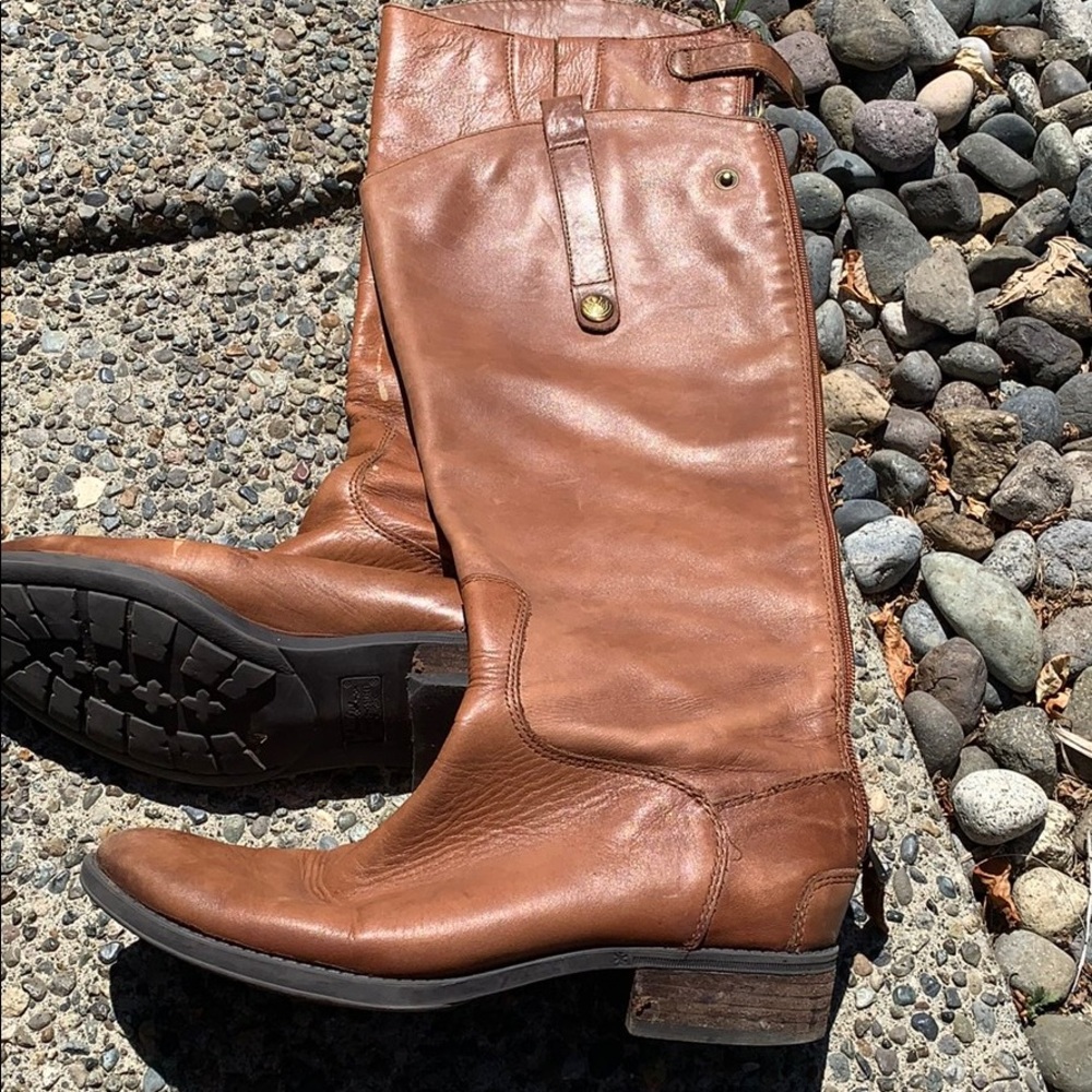 Sam Edelman brown tall leather boots